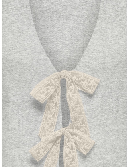 Gilet Noeud Light Grey Melange ONLNELLIE ONLY - 2 | TOPS